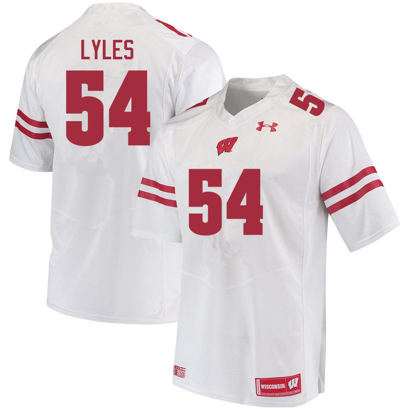 Men #54 Kayden Lyles Wisconsin Badgers College Football Jerseys Sale-White